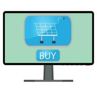 comprar en línea concepto, comprar ahora y en línea compras, orden en línea vector ilustración