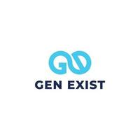 Abstract initial letter GE or EG logo in blue color isolated in white background. initial letter ge linked round lowercase logo blue. Blue circle linked letter ge for technology logo. vector