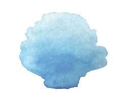 Watercolor blue abstract splash texture isolated on white background. vector