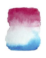 Watercolor hand paint texture isolated on white background, red and blue watercolor textured background. vector