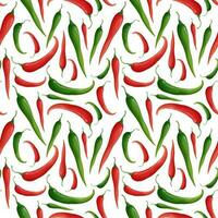 Seamless pattern with chili peppers. National Mexican food. Red and green peppers. Spicy food. Texture for fabric, wallpaper, restaurant paper and menu vector