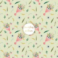Floral seamless pattern with a bouquet of colorful flowers. Texture for paper, fabric, wallpaper, etc. Flat style vector