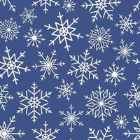 sin costura modelo con copos de nieve en un azul antecedentes. invierno sin costura textura para envase papel, textil, fondo de pantalla. vector