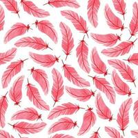 Seamless pattern with pink feathers. Valentines day texture vector