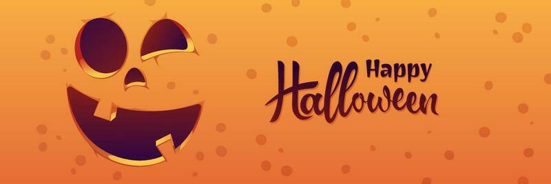 Happy Halloween scary pumpkin face. Halloween Jack O Lantern.Template for banner, flyers and postcards. cartoon vector illustration.