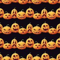 Seamless pattern with Halloween pumpkins on an orange background. Striped background with holiday symbol for textiles, wallpaper, wrapping paper, etc. vector