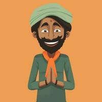 Indian man with traditional clothes. Vector illustration in a flat style.