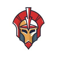 Spartan helmet. Vector illustration in flat style on white background.