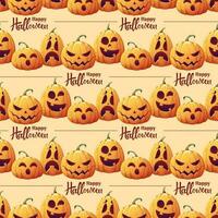 Seamless pattern with Halloween pumpkins on an orange background. Striped background with holiday symbol for textiles, wallpaper, wrapping paper, etc. vector