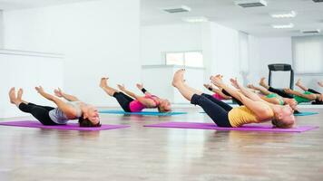 Women doing physical exercises photo