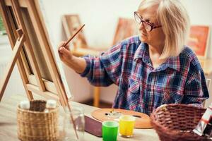 A woman painting photo