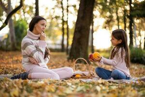 Mother and daughter spending time outdoors photo