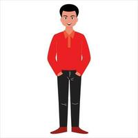 Young man character design for animation vector