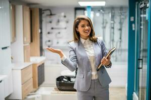 Women who own a bathroom-related shop photo