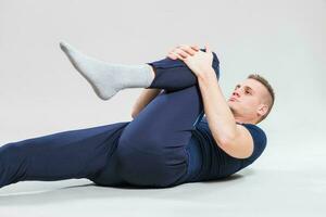 A man doing physical exercises photo