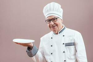 retrato de un mayor cocinero foto