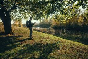 A man hiking photo