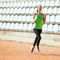 A woman running photo