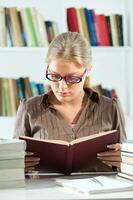 A woman at the library photo