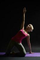 A woman doing physical exercises photo