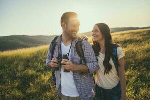 Couple spending time outdoors photo