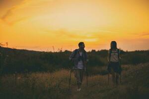 Couple spending time outdoors photo