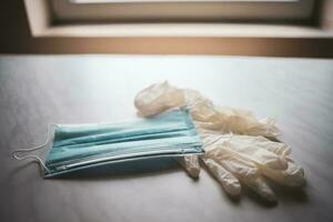 Medical face mask and gloves photo