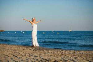 A woman at the beach photo