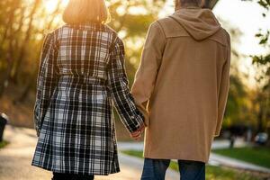 A senior couple spending time together in the park photo