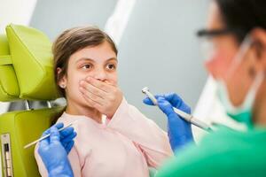 A child at the dentist photo