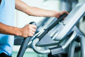 A man doing physical exercises photo