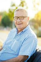 A senior man in the park photo