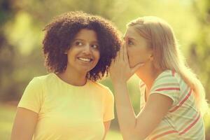 Friends spending time outdoors photo