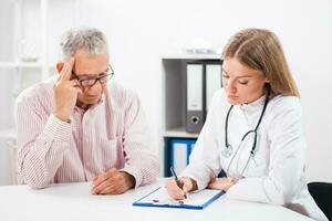 A patient in a doctor's office photo