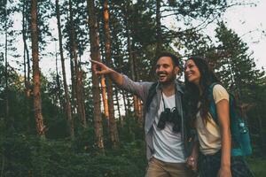 Couple spending time outdoors photo