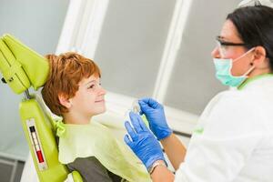 A child at the dentist photo