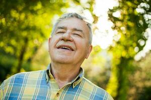 A senior man in the park photo