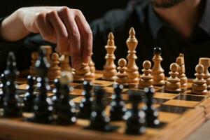 A chess board close-up photo