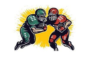 People playing american football icon illustration photo