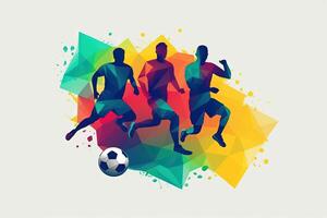 People playing soccer icon illustration photo