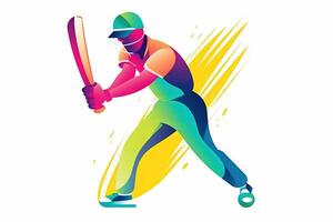 People playing cricket icon illustration photo