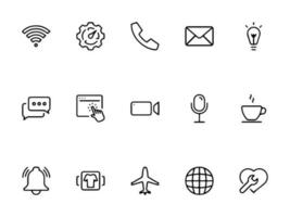 Simple vector icon on a theme mobile phone features