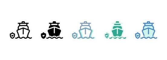 Simple vector icon on a theme sea ship