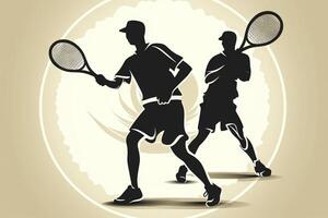 People playing tennis icon illustration photo