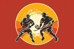 People playing lacrosse icon illustration photo