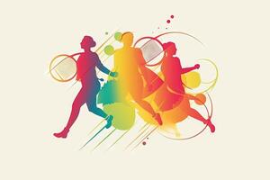 People playing tennis icon illustration photo