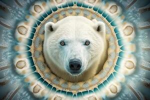 Polar Bear Animal mandala fractal illustration photo