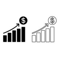 Dollar Rate Increase vector icon. Financial success illustration symbol. Growth rate sign.