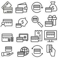 Credit card icon vector set. Bank card illustration sign collection. Bank account symbol or logo.