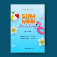 summer pool party. beautiful Pool party design template invitation. vector